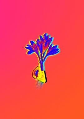 Neon Floral Illustration