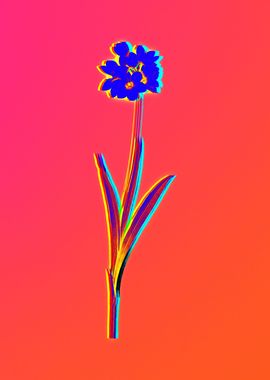 Neon Blue Flower Painting