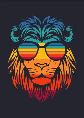 Funny Lion with Sunglasses