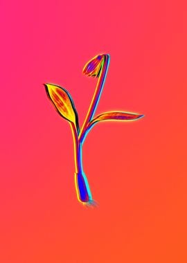 Fire Neon Flower Painting