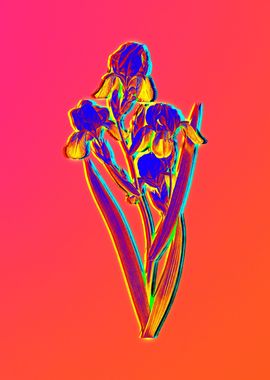 Fire Neon Flower Painting