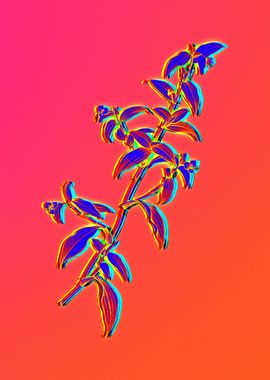 Neon Botanical Drawing