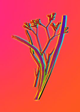 Neon Floral Illustration