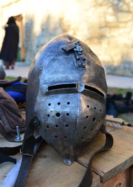 medieval metal helmet