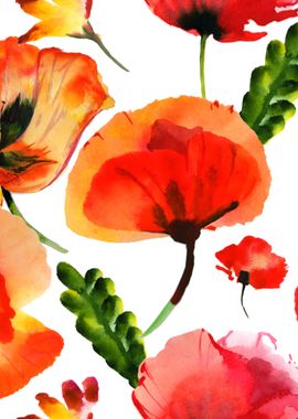 Red Poppy Pattern 01