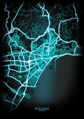 Malaga Spain City Map 