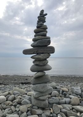 Cairn Stones on the Beach