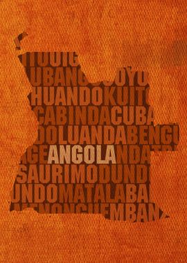 Angola Country Word Map