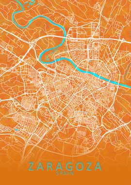 Zaragoza Spain City Map