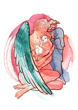 Angel with Angel baby