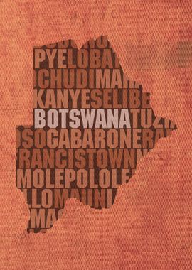 Botswana Country Word Map 