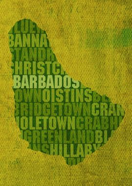 Barbados Country Word Map