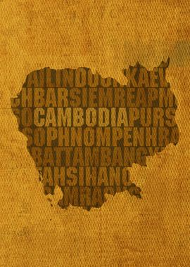 Cambodia Country Word Map 