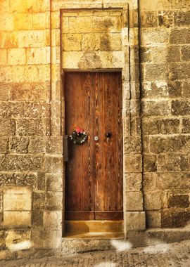 wooden door closed