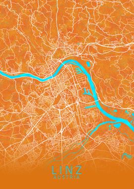 Linz Austria City Map