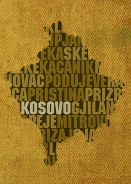 Kosovo Country Word Map