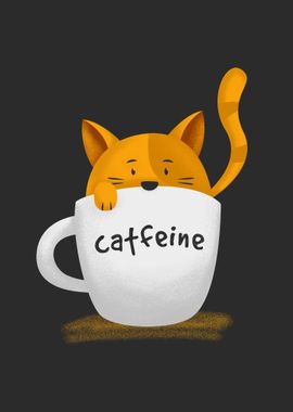 Cat inside coffee mug