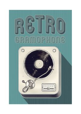 Gramophone in a retro styl