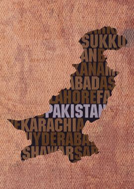 Pakistan Country Word Map 