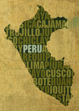 Peru Country Word Map Art