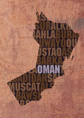 Oman Country Word Map Art