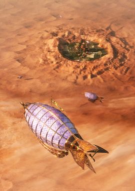 Airships over desert