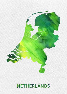 Netherland Watercolor Map