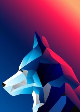 Wolf Animal in polygon