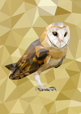 Owl Bird Animal in polygon