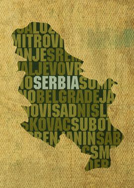 Serbia Country Word Map