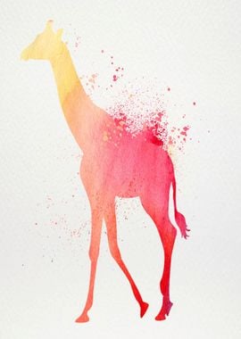 Giraffe in watercolor