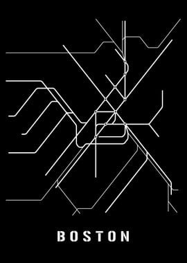 Boston Subway Metro Map