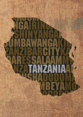 Tanzania Country Word Map 