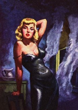 Blonde girl pulp cover art