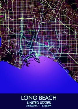 Long Beach Cyberpunk Map