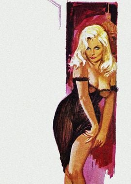 Blonde girl pulp cover art