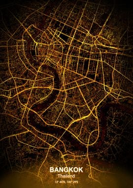 bangkok city night map