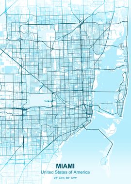 miami pastel city map