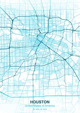 houston pastel city map