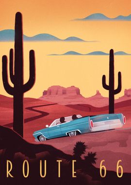 Route66 Travel Poster