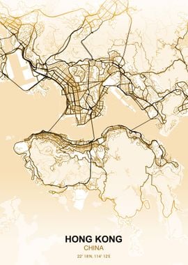 hong kong pastel map