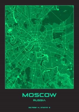 Moscow City Synthwave Map