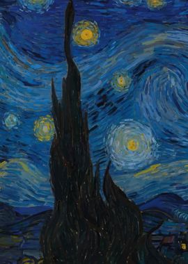 starry night left VanGogh