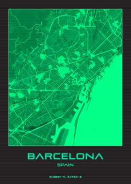 Barcelona Synthwave Map