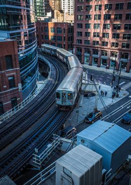 blue train city night