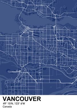 Vancouver color city map