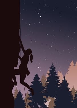 ROCK CLIMBING STARRY SKY