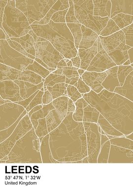 leeds color city map