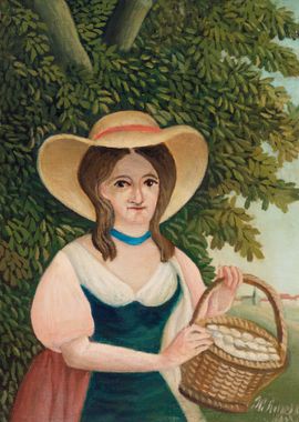 Woman with Basket of Eggs