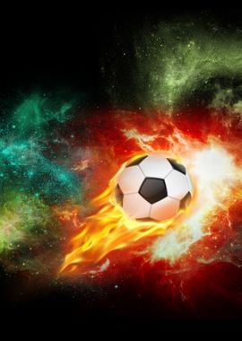 Football in Fire abstract